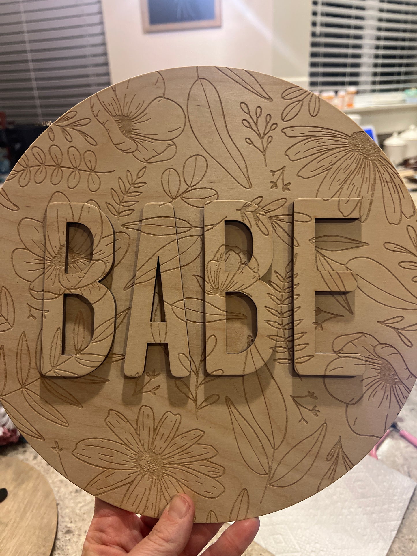 BABE floral nursery round