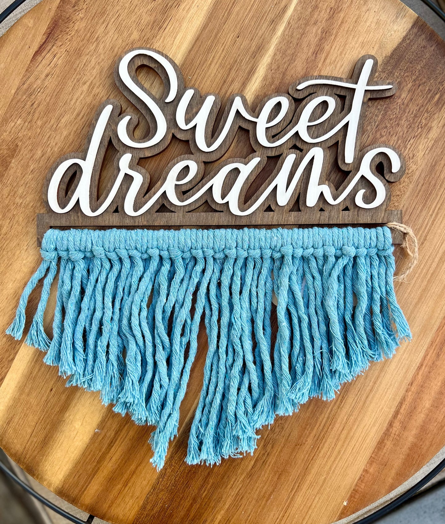 Sweet dream blue macramé wall art