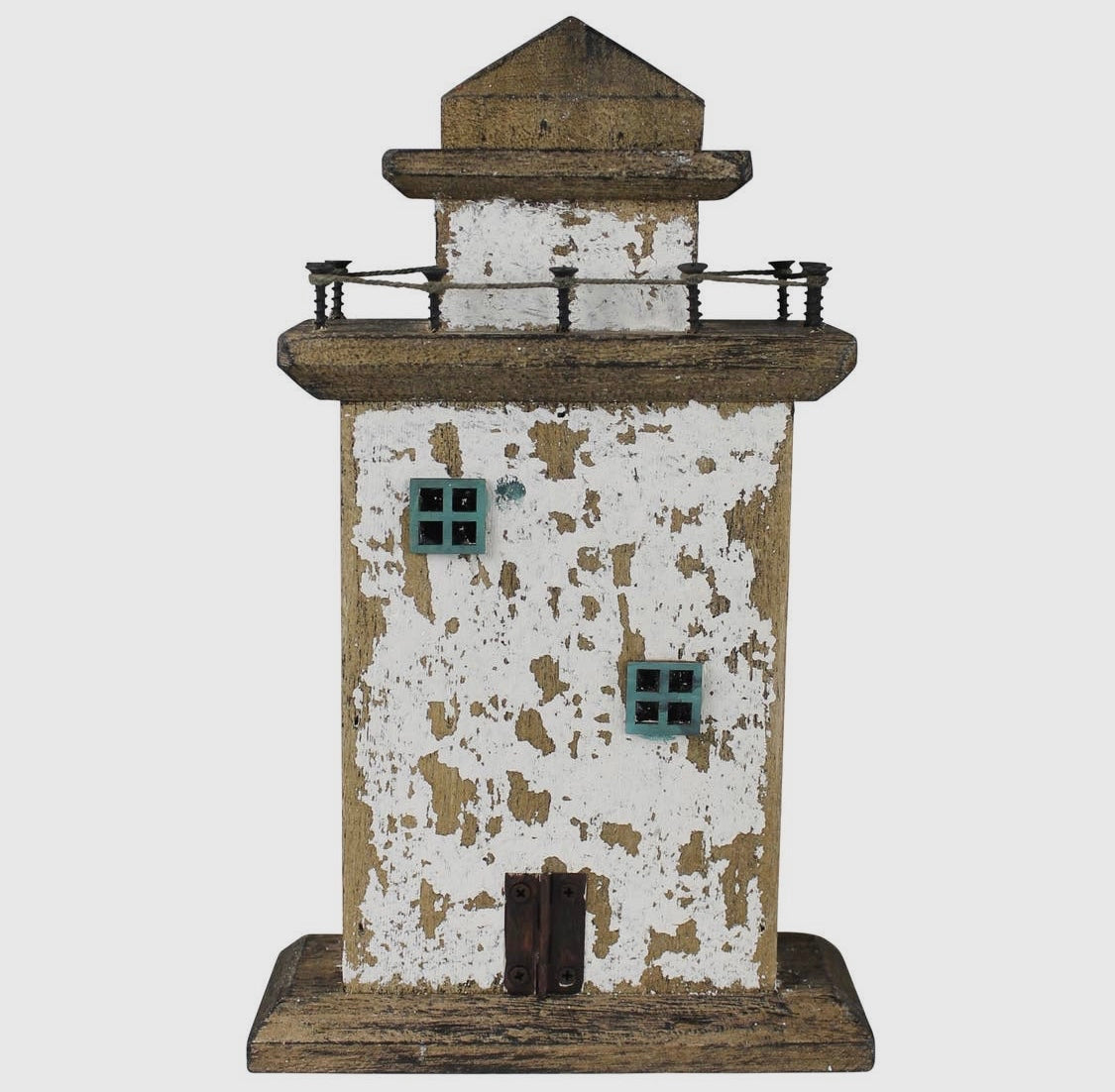 Rustic wood lighthouse