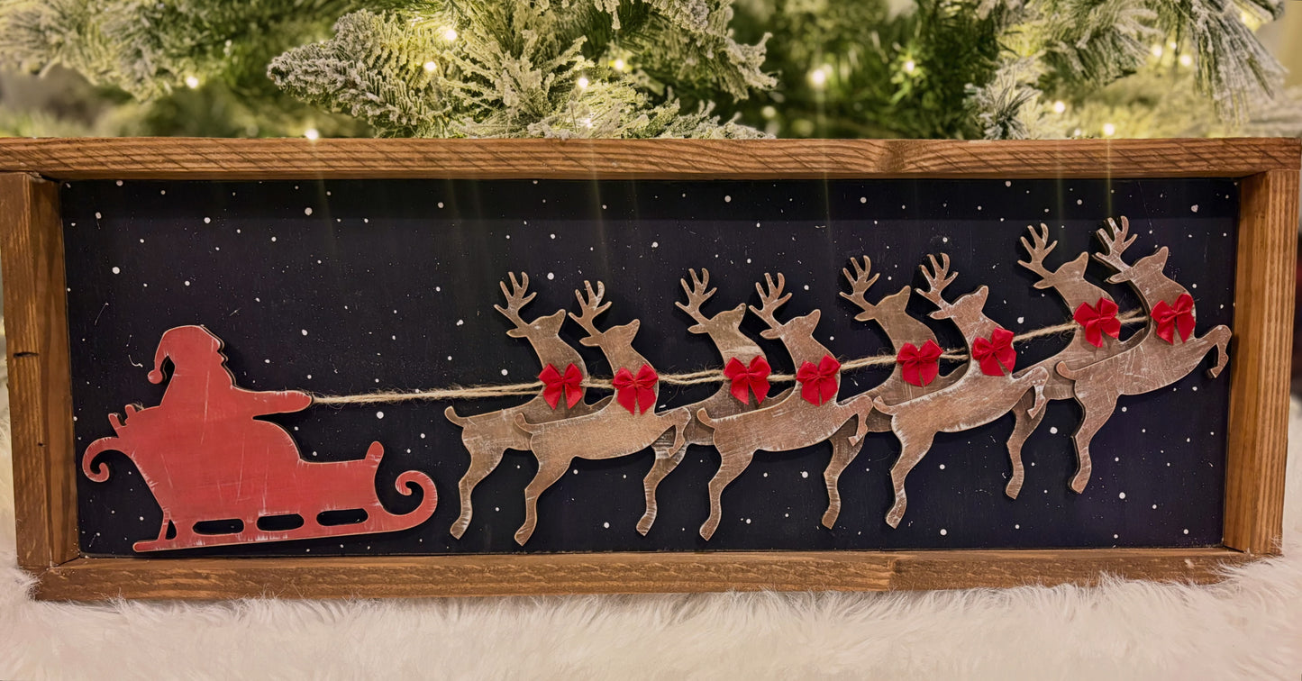 reindeer sleigh sign