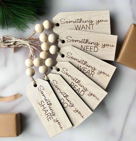 Want Need Wear Read Share Do Gift Tags