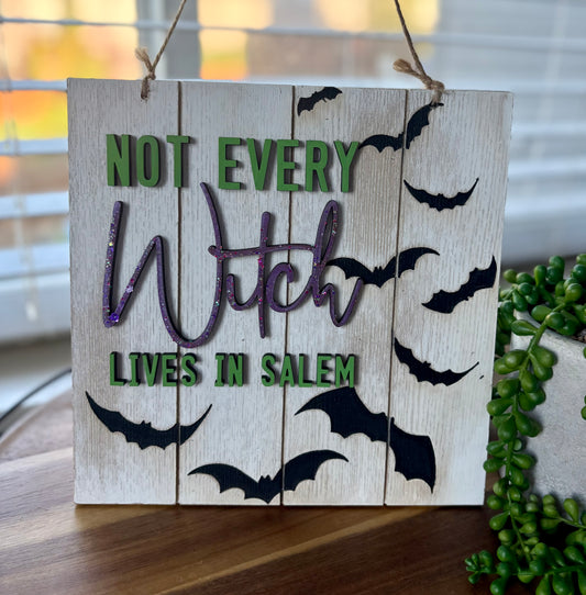Witch and Bats sign