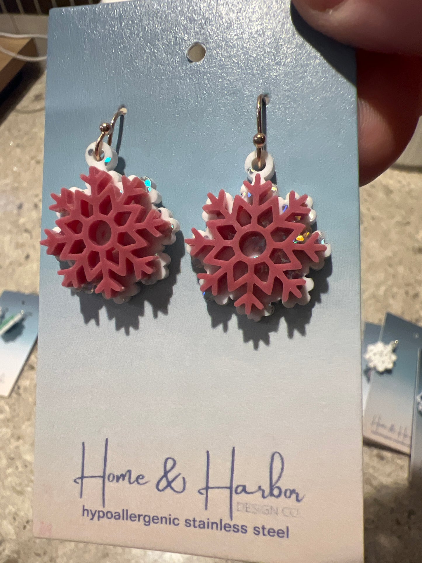 Snowflake earrings 8 point