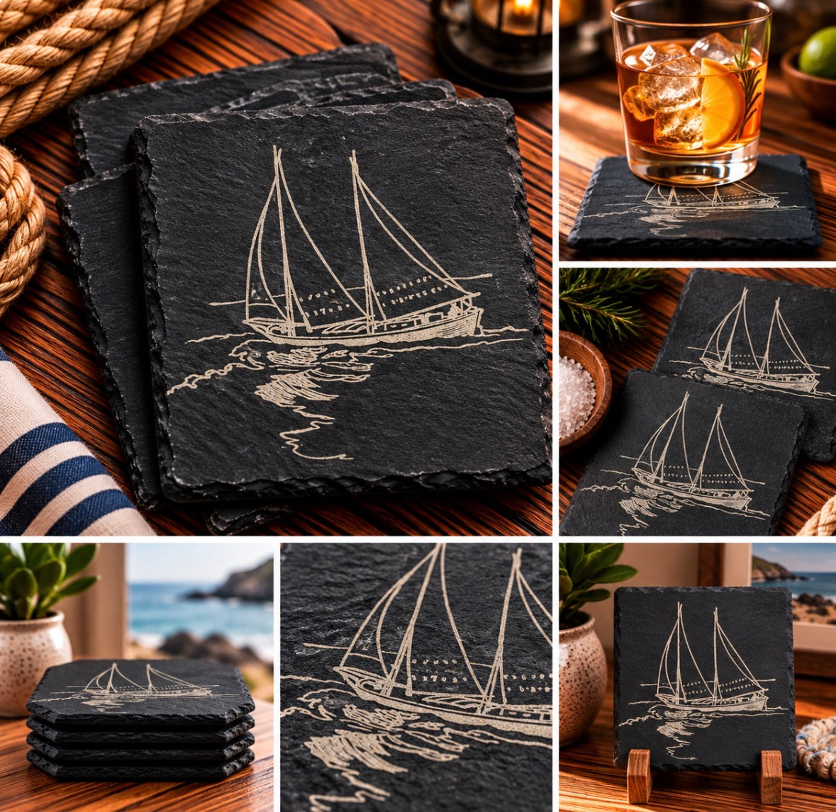 Slate coasters