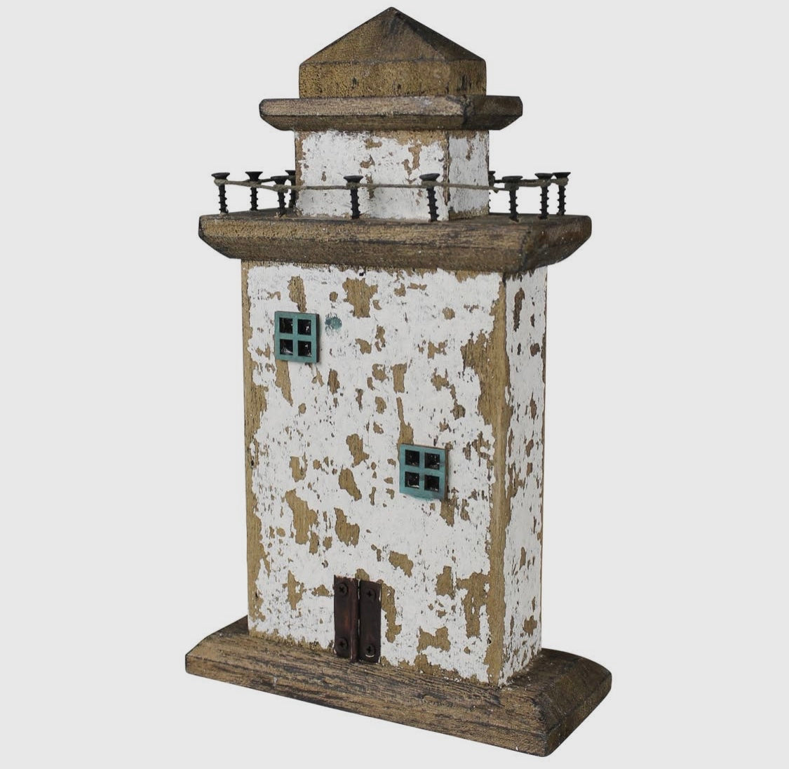 Rustic wood lighthouse