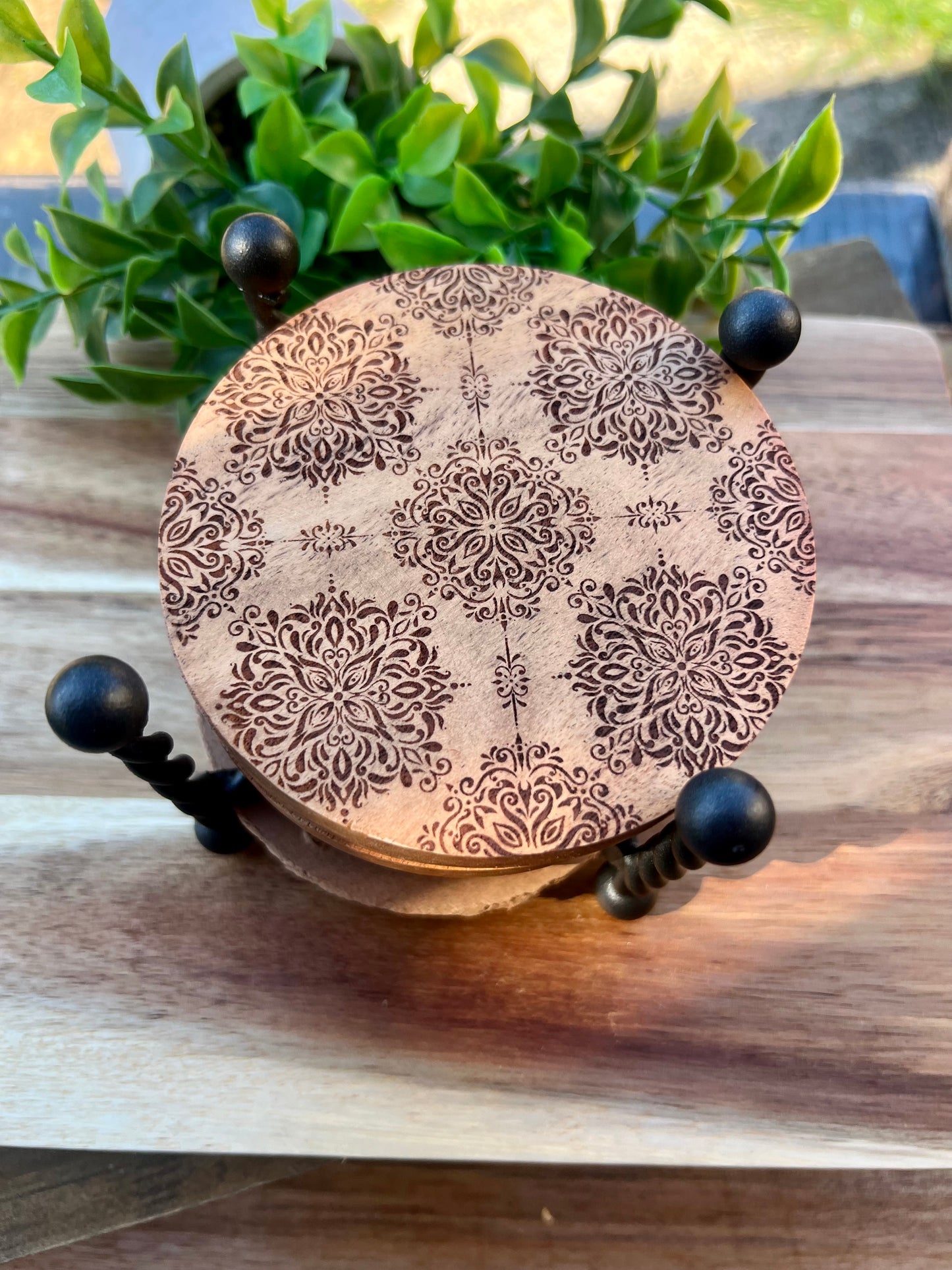 Wood round coasters