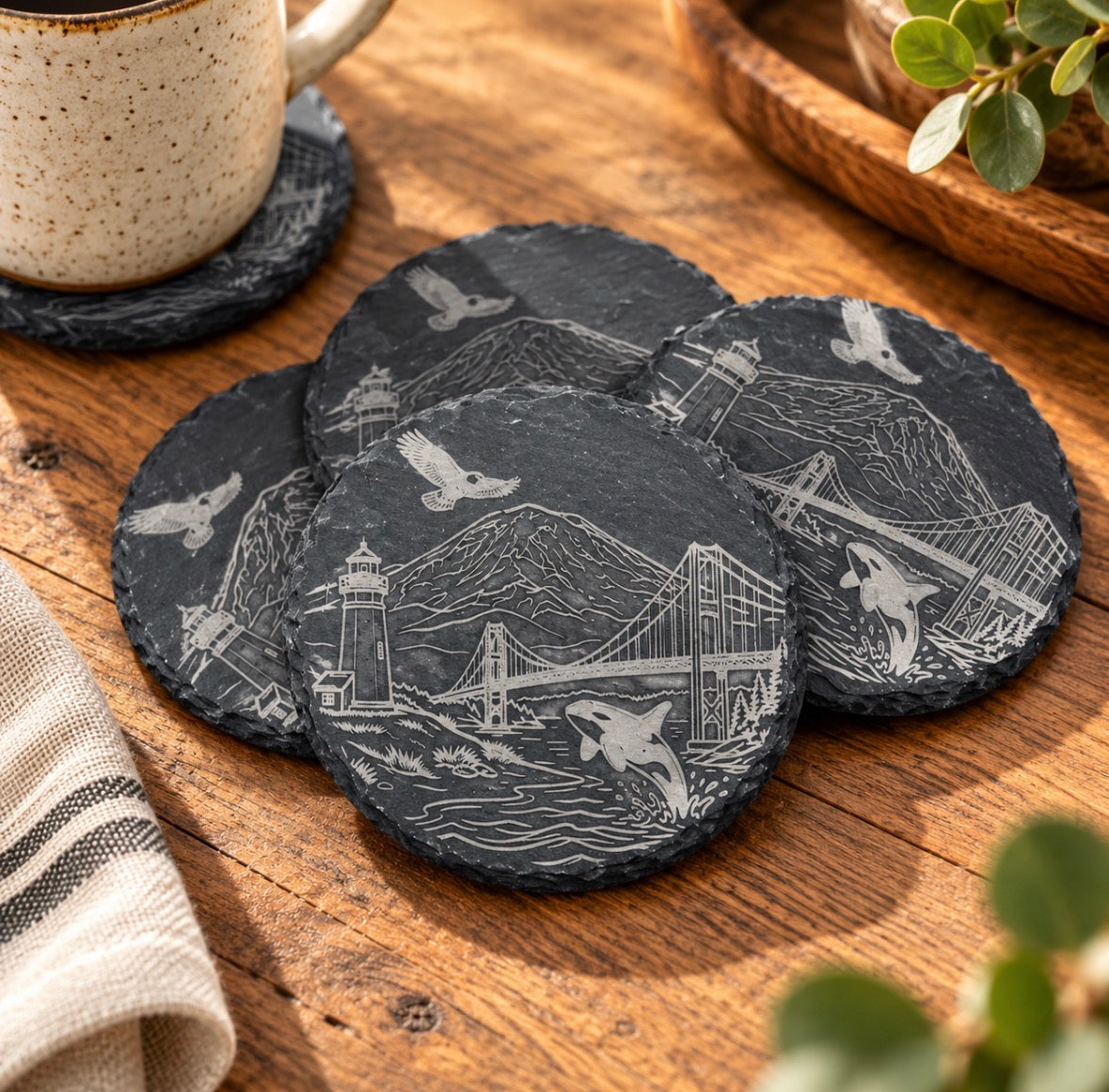 Slate coasters