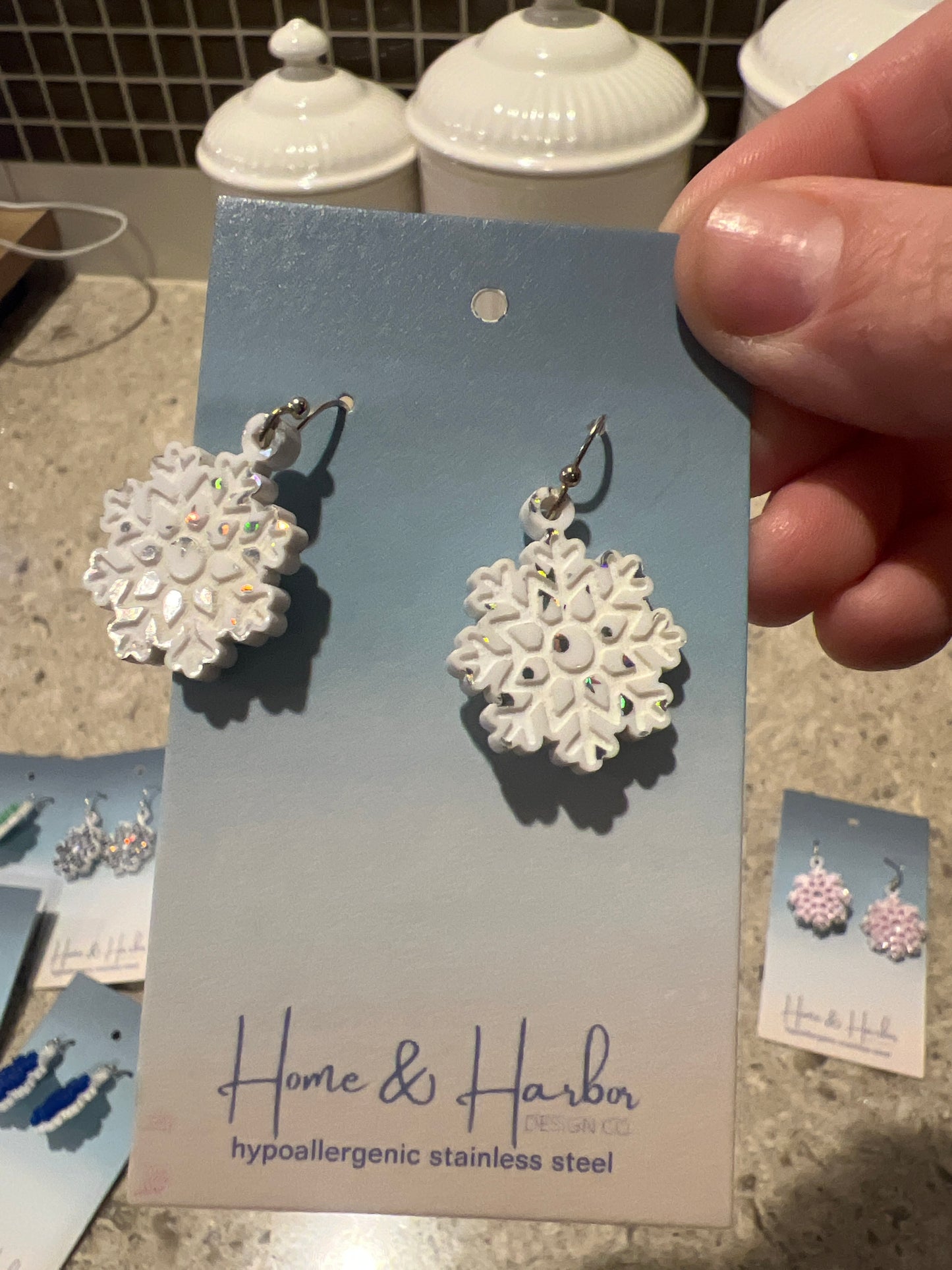 Snowflake earrings 8 point