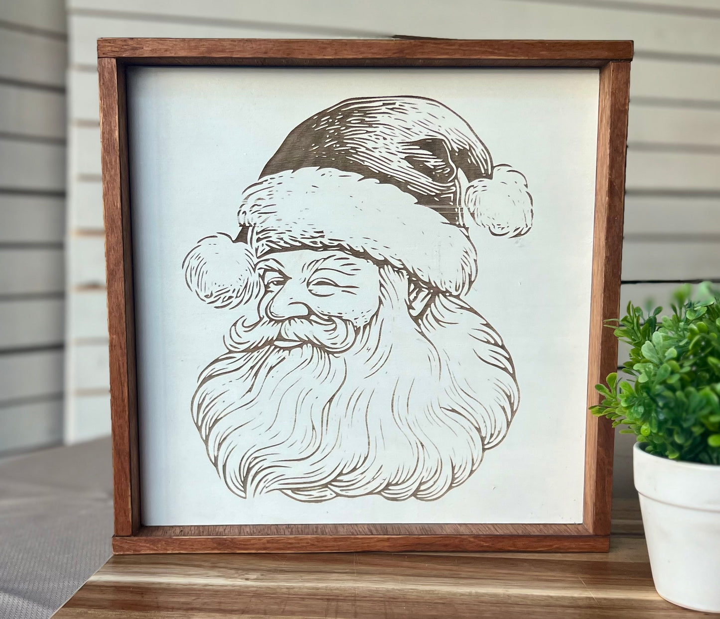 Engraved Santa sign