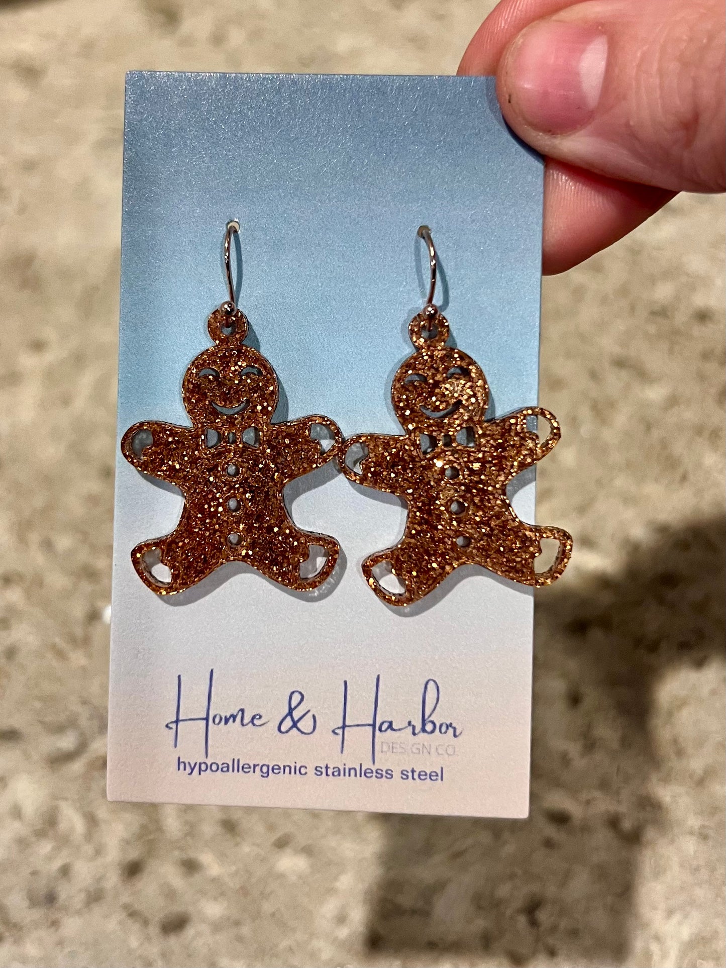 Gingerbread dangle earrings