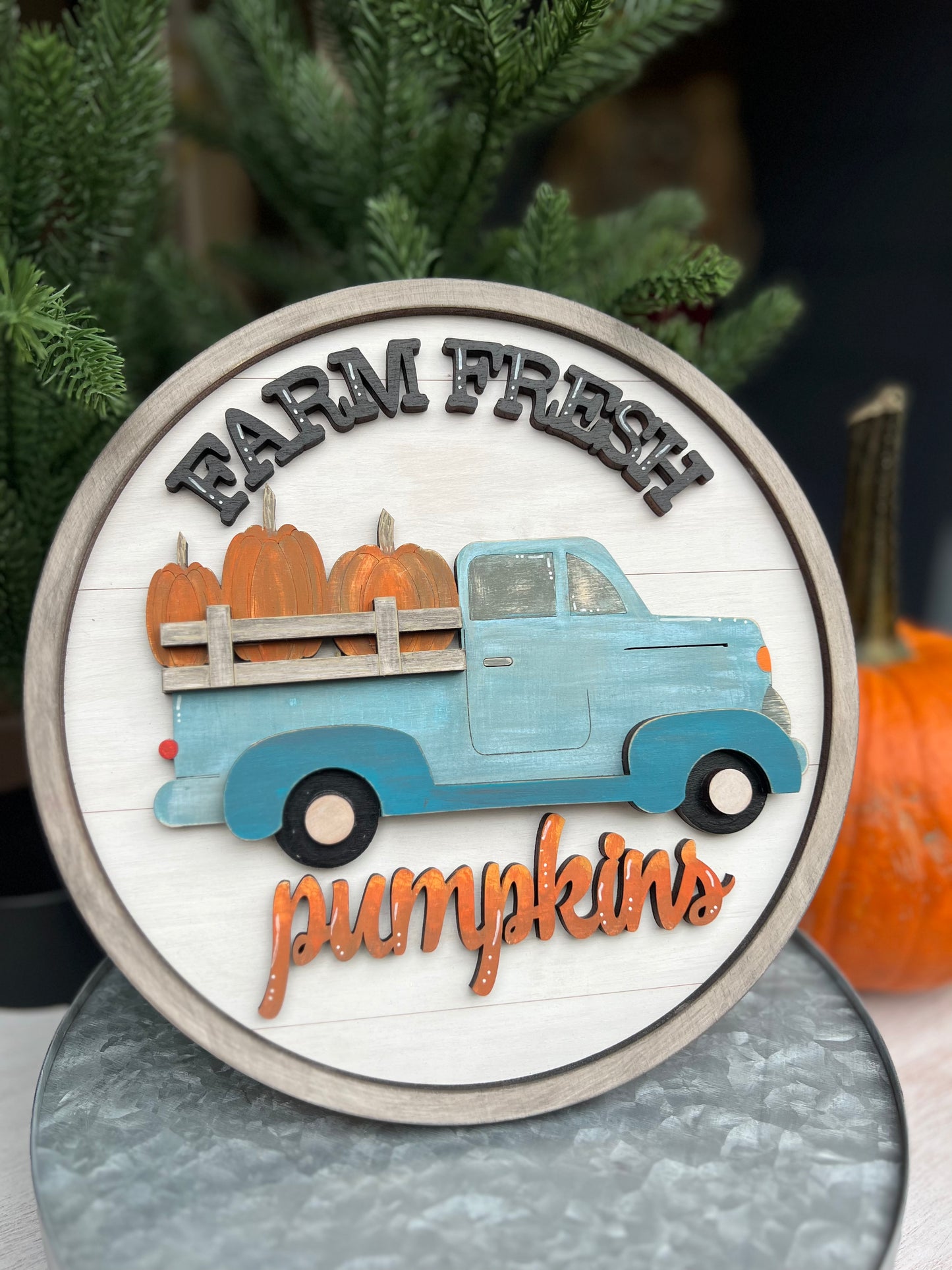 Farm fresh pumpkins truck