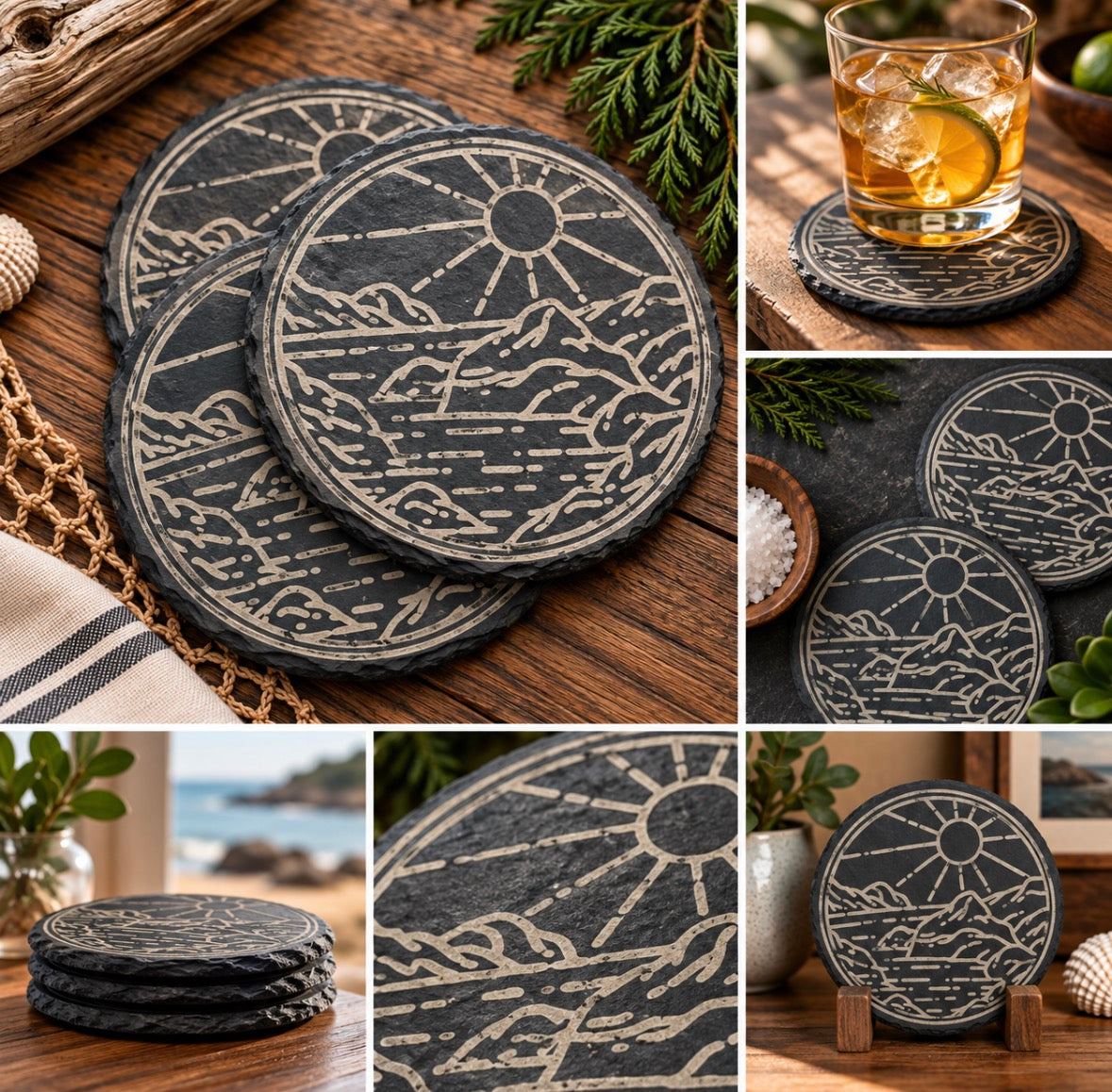 Slate coasters