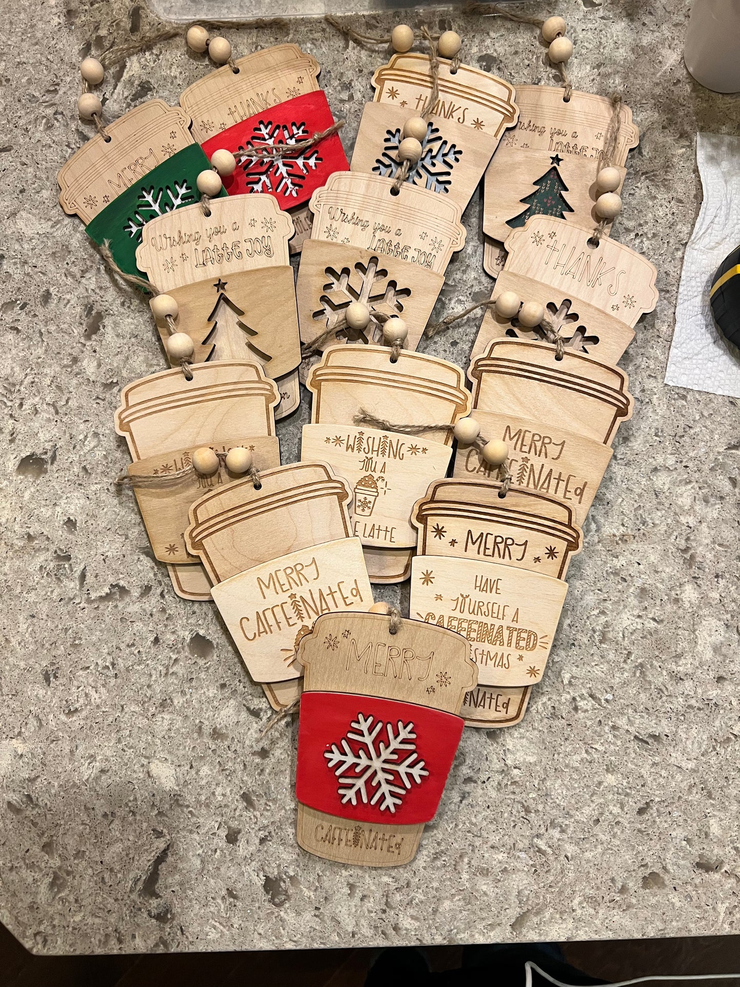 Christmas Coffee gift card ornaments