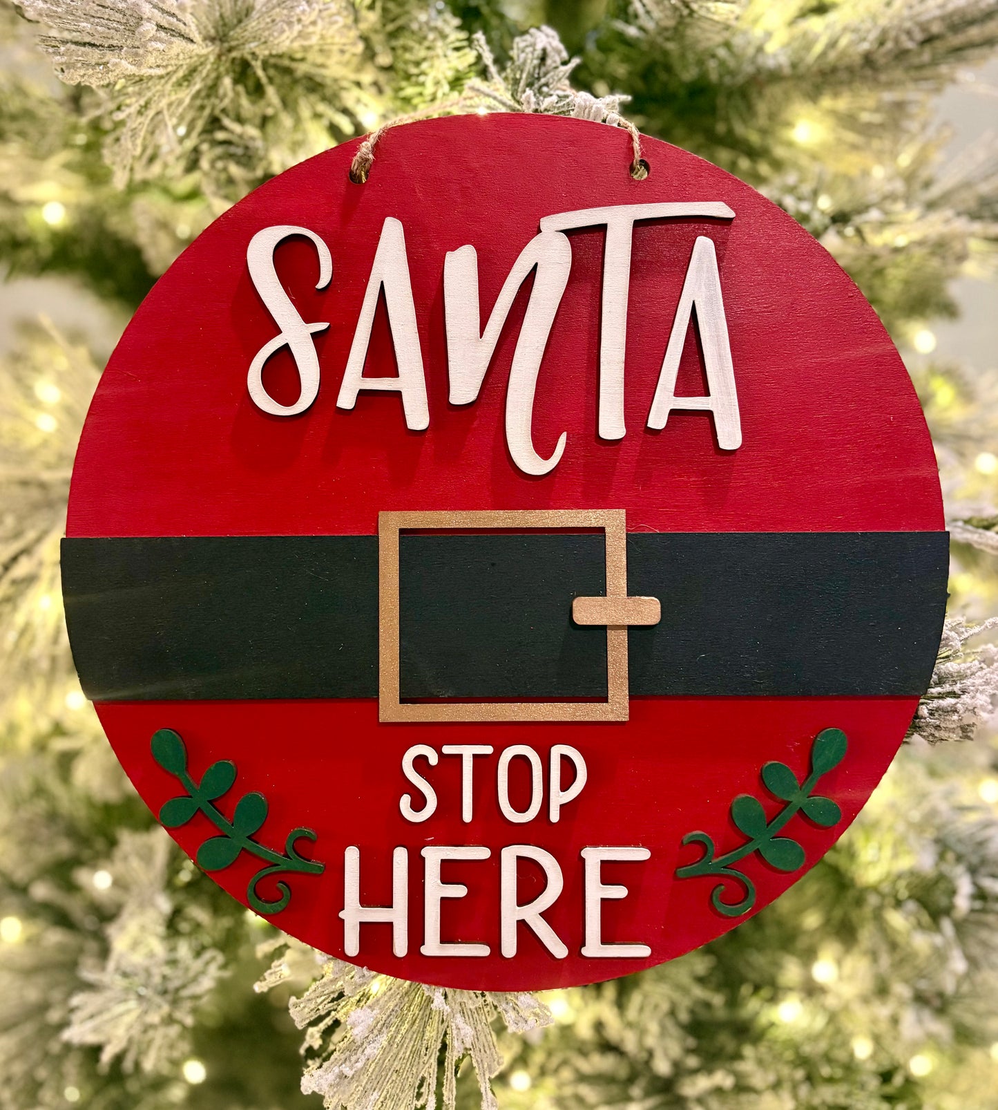 Santa Stop Here Door Round