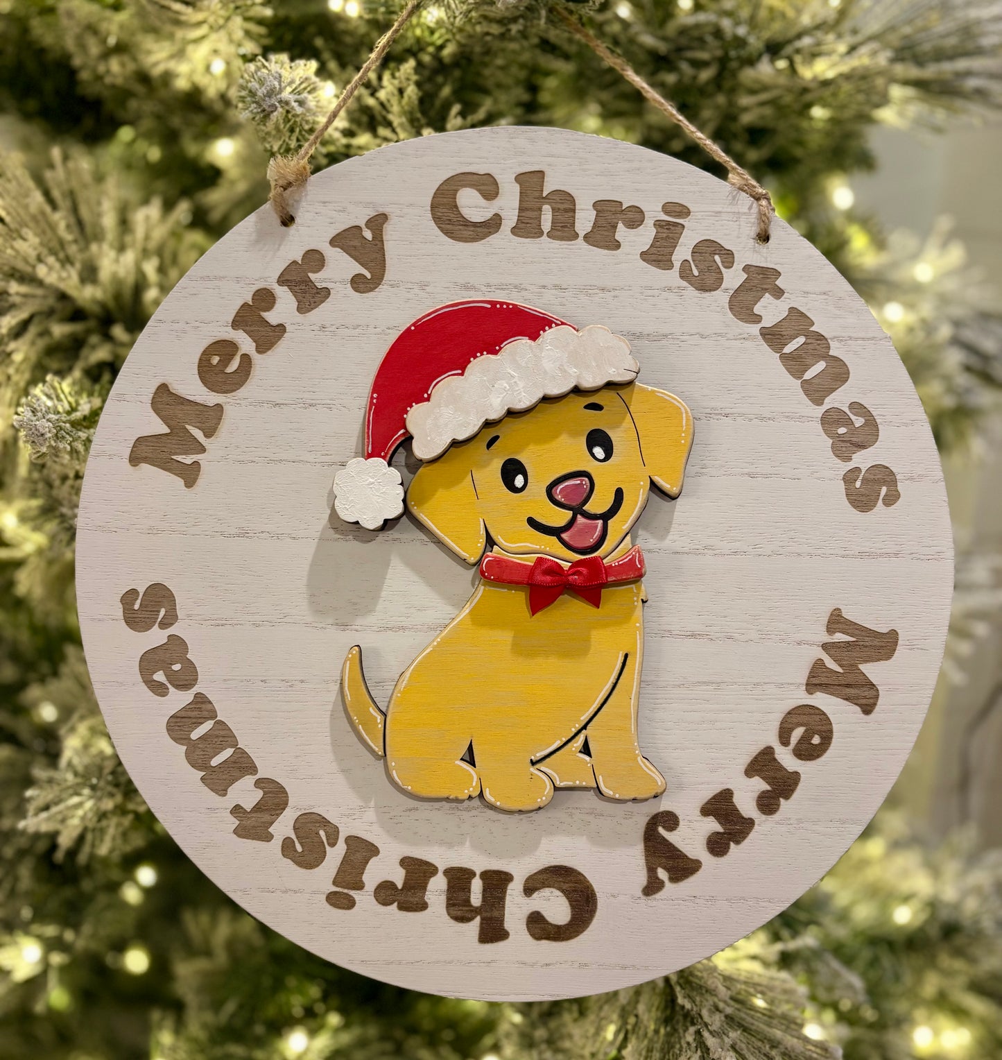 Christmas Pup Door Round