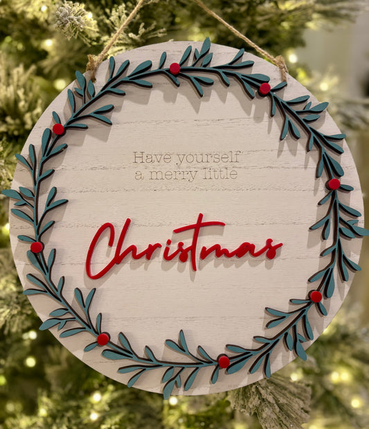 Merry Little Christmas door round