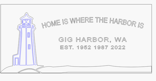 Custom 12x18 Gig Harbor Lighthouse Sign